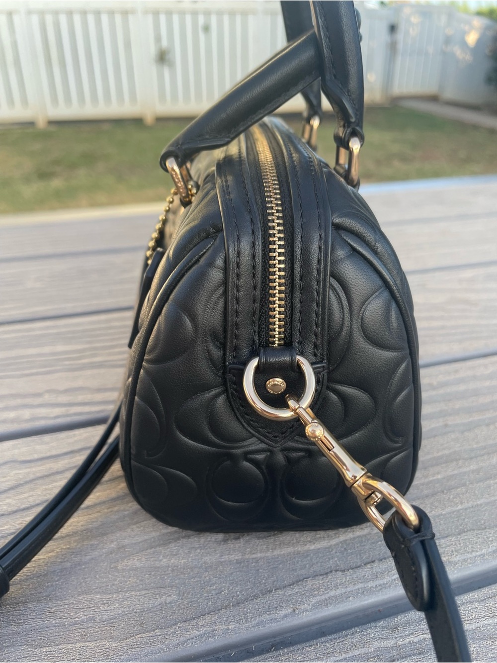 Coach Black Quilted Signature Mini Rowen with Gold Hardware - Picture 3 of 9